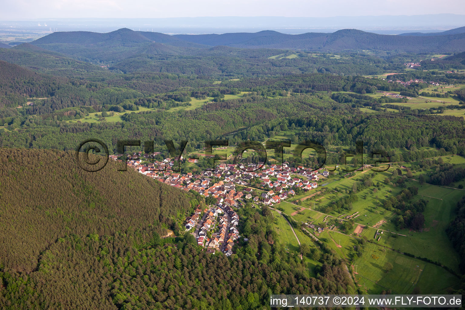 Wernersberg in the state Rhineland-Palatinate, Germany from above