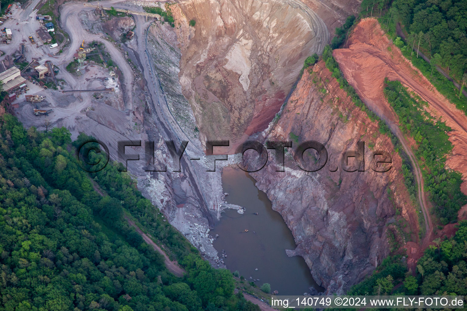 Aerial photograpy of Palatinate Granite in Waldhambach in the state Rhineland-Palatinate, Germany