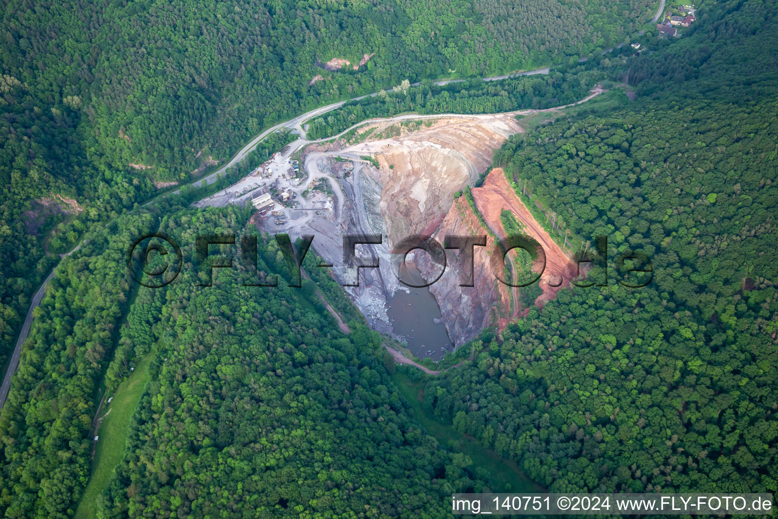 Oblique view of Palatinate Granite in Waldhambach in the state Rhineland-Palatinate, Germany