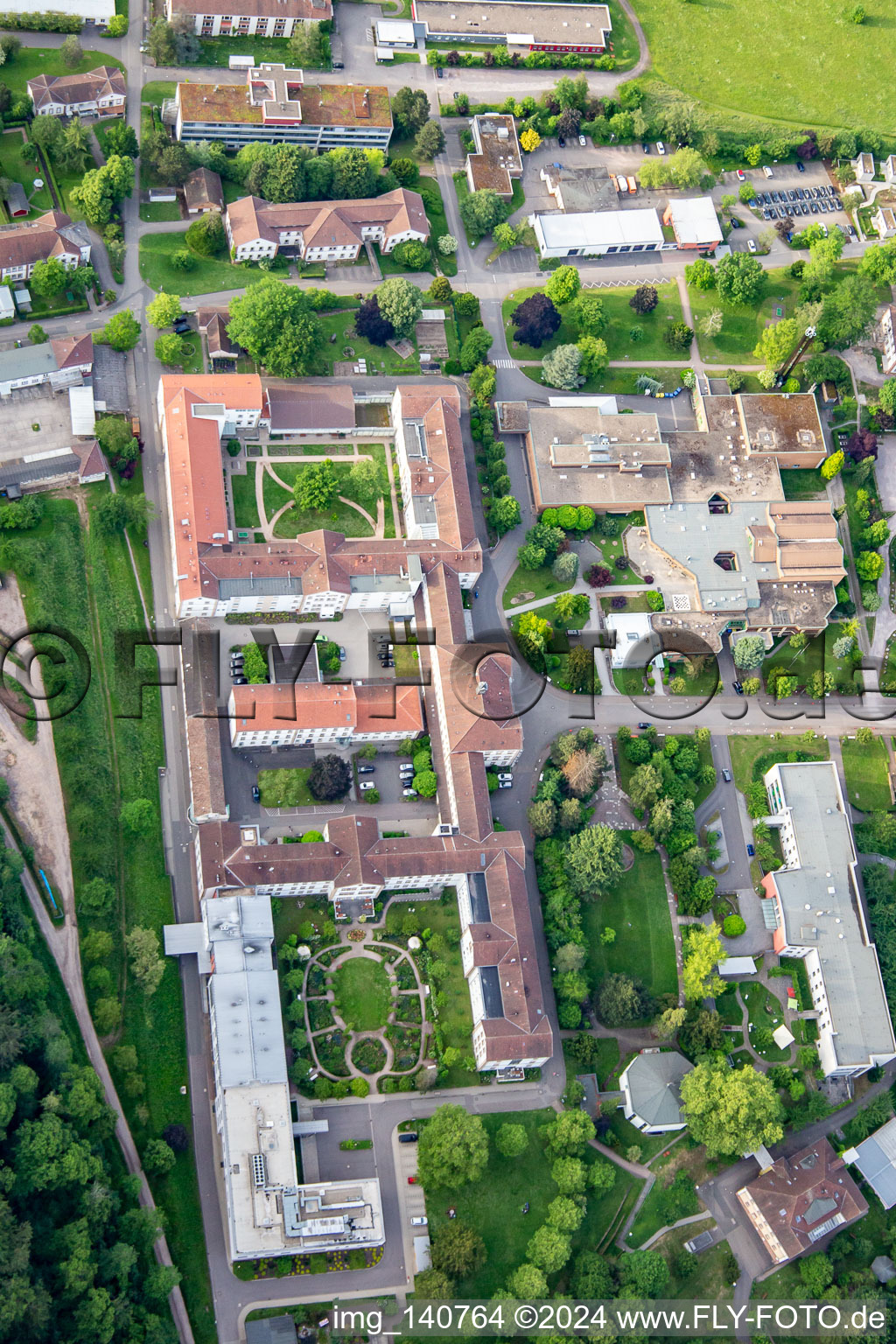 Drone image of Pfalzklinik Landeck in Klingenmünster in the state Rhineland-Palatinate, Germany