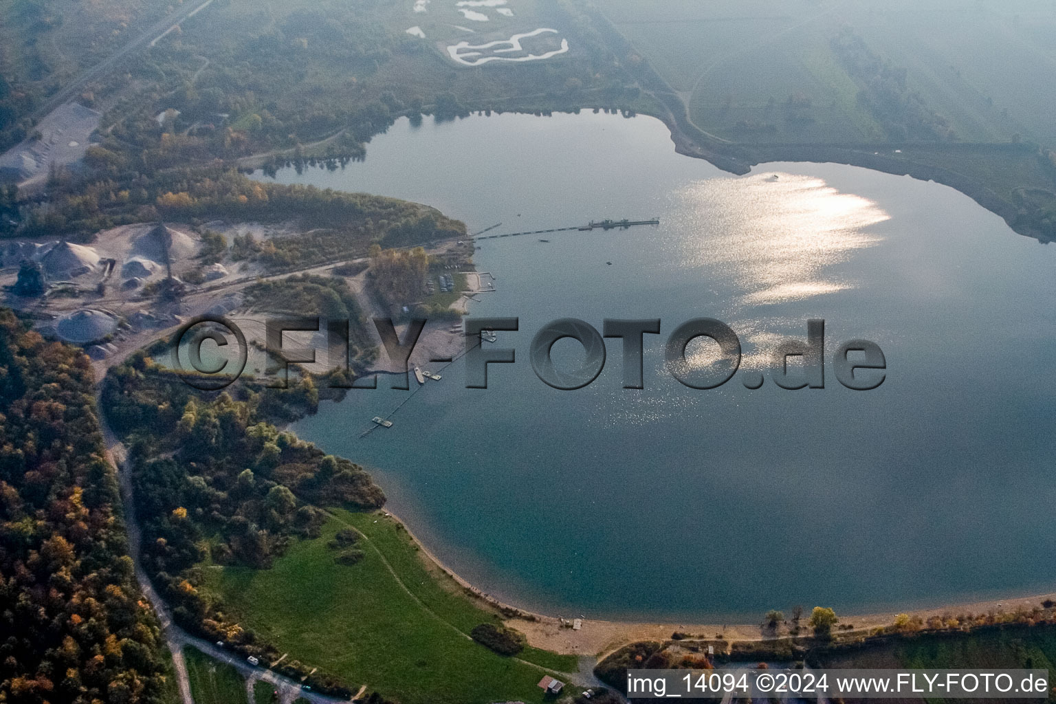 Epple Lake in the district Silberstreifen in Rheinstetten in the state Baden-Wuerttemberg, Germany