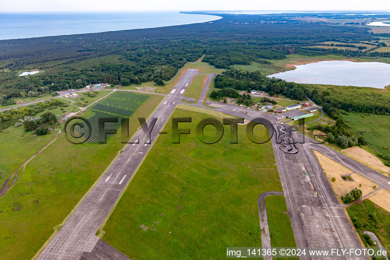 Karting track of the Airport Touristik Center (ATC) on the former taxiway of Peenemünde Airport in Peenemünde in the state Mecklenburg-Western Pomerania, Germany