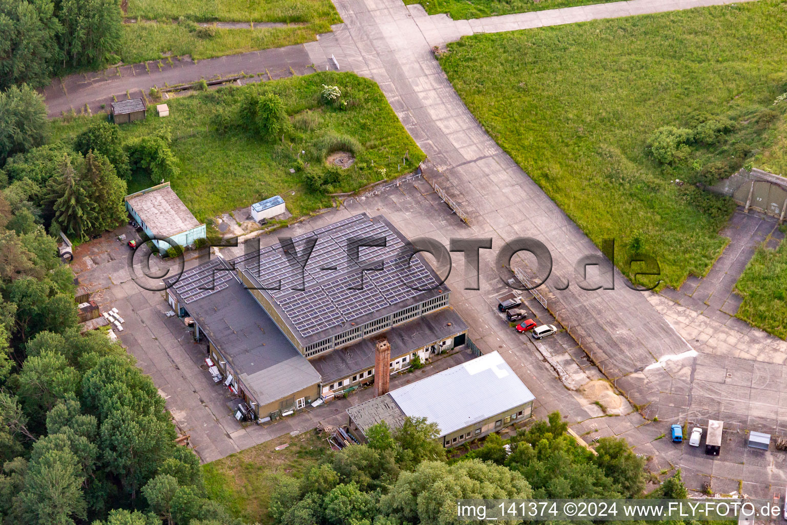 NVA aircraft hangar KRS at Peenemünde Airport in Peenemünde in the state Mecklenburg-Western Pomerania, Germany