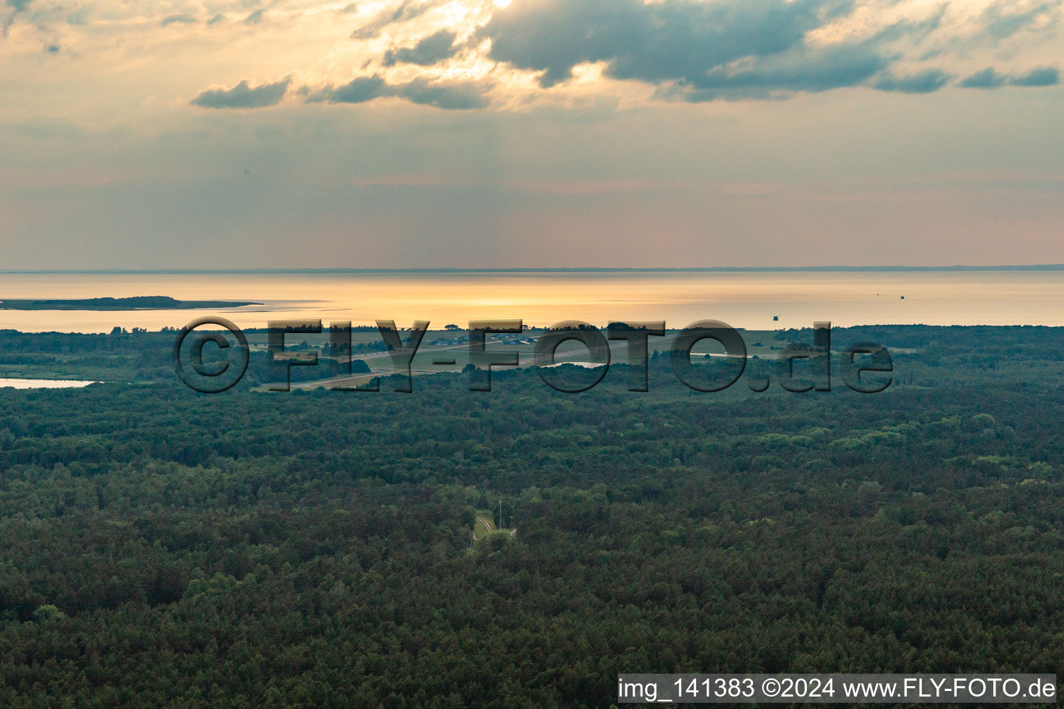 Aerial view of Airport in Peenemünde in the state Mecklenburg-Western Pomerania, Germany