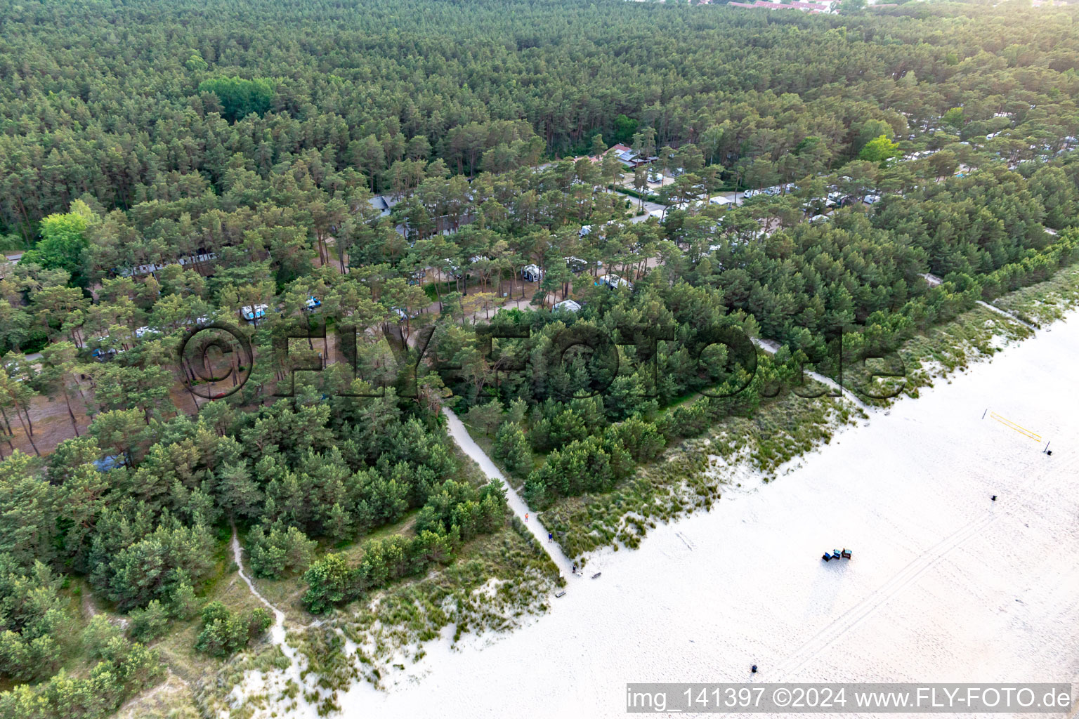 Aerial view of Dune Camp Karlshagen in Karlshagen in the state Mecklenburg-Western Pomerania, Germany