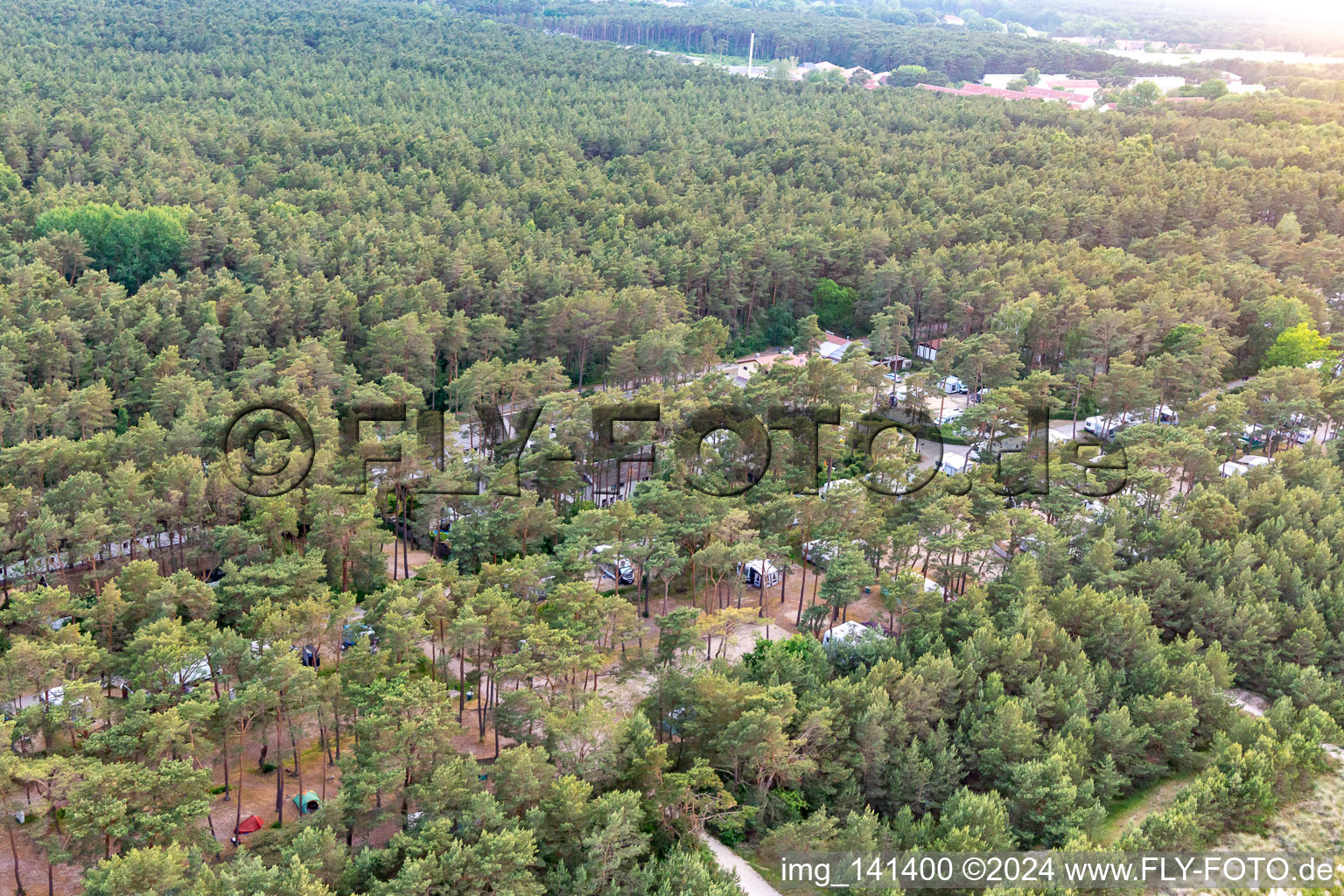 Aerial photograpy of Dune Camp Karlshagen in Karlshagen in the state Mecklenburg-Western Pomerania, Germany