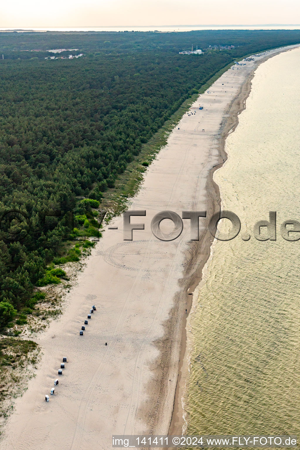 Aerial view of Dog beach Trassenheide in Trassenheide in the state Mecklenburg-Western Pomerania, Germany