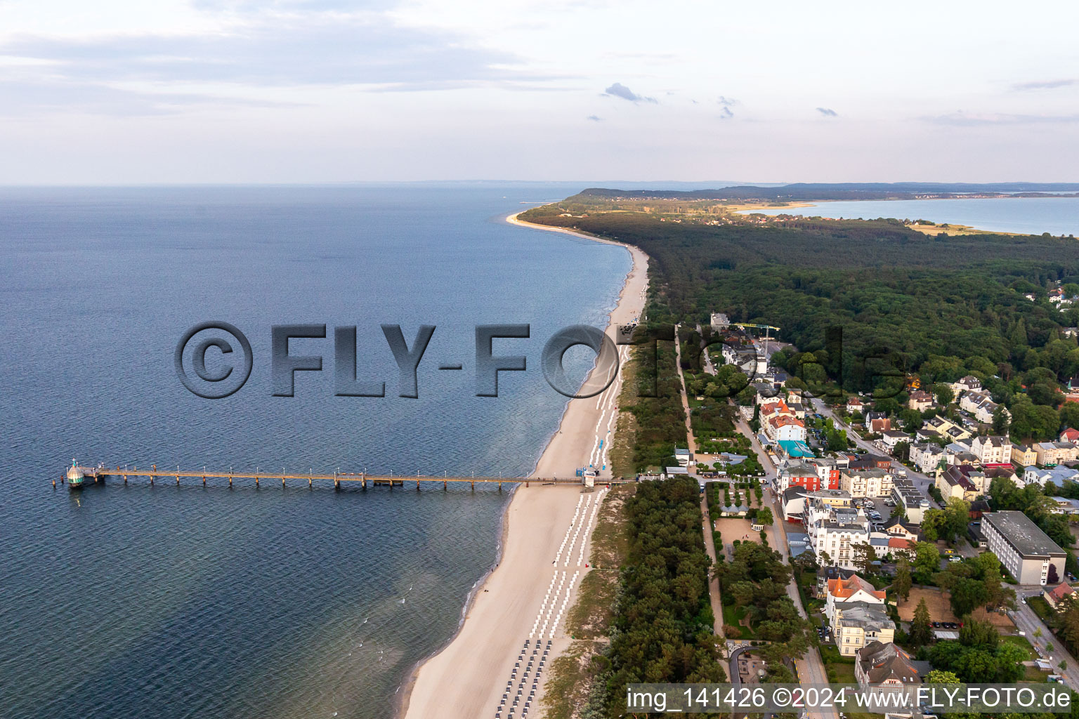 Pier with diving gondola Zinnowitz from the west in Zinnowitz in the state Mecklenburg-Western Pomerania, Germany