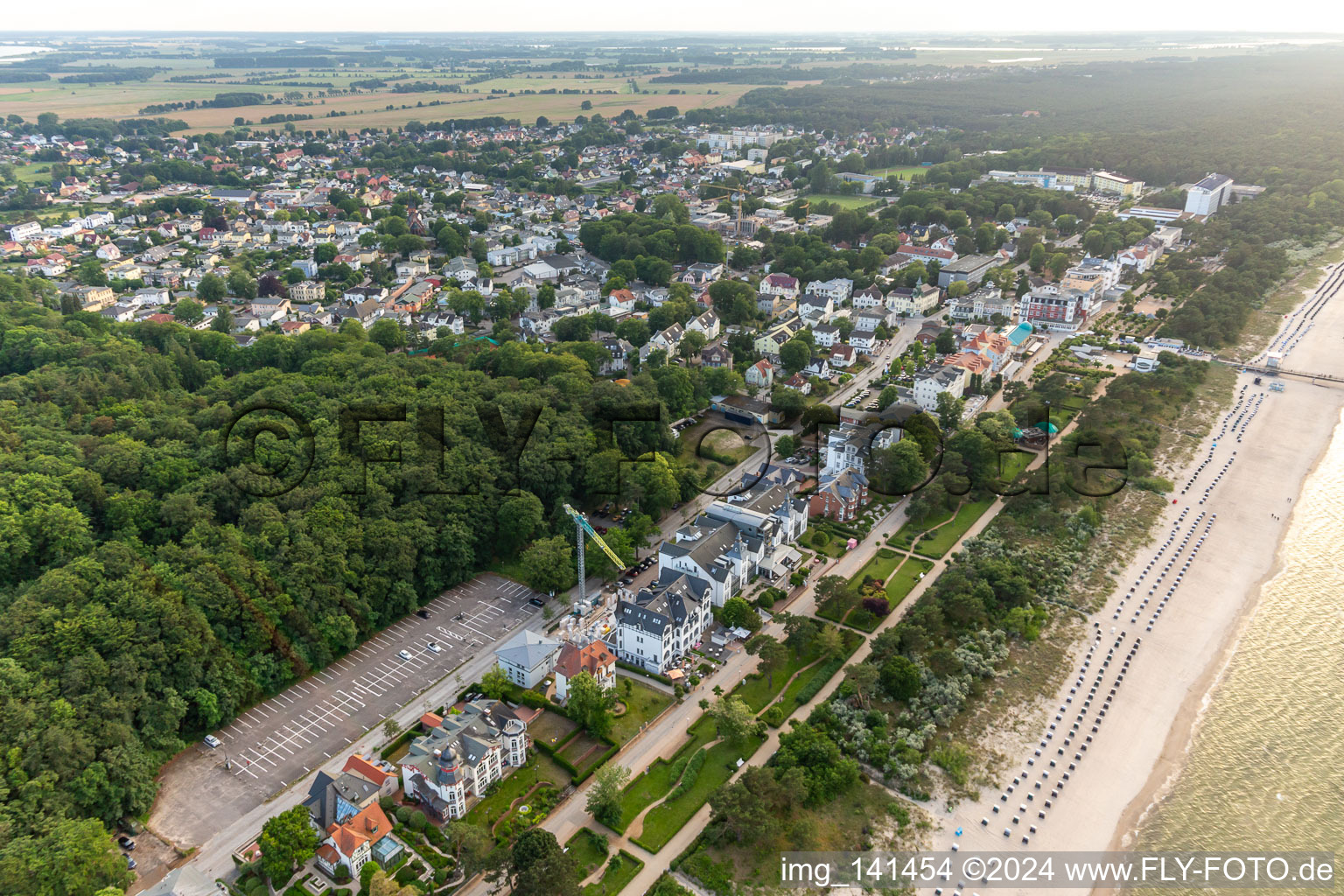 Villas between Dune Road and Beach Promenade in Zinnowitz in the state Mecklenburg-Western Pomerania, Germany