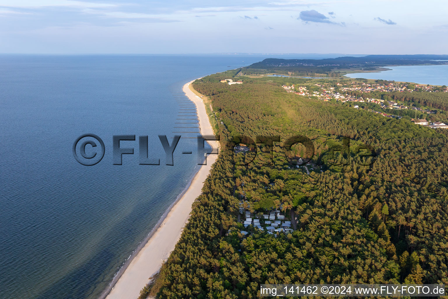 Baltic Sea beach from the northwest in Zempin in the state Mecklenburg-Western Pomerania, Germany