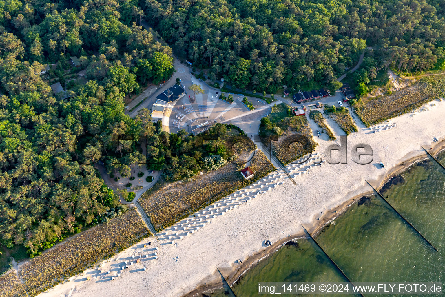 Beach and spa area Zempin in Zempin in the state Mecklenburg-Western Pomerania, Germany