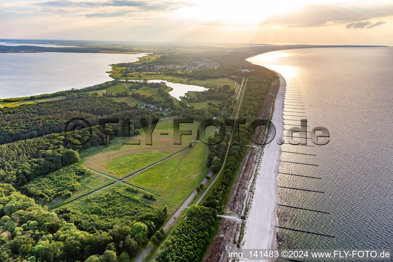 Baltic Sea beach at the narrowest point of the island in Koserow in the state Mecklenburg-Western Pomerania, Germany