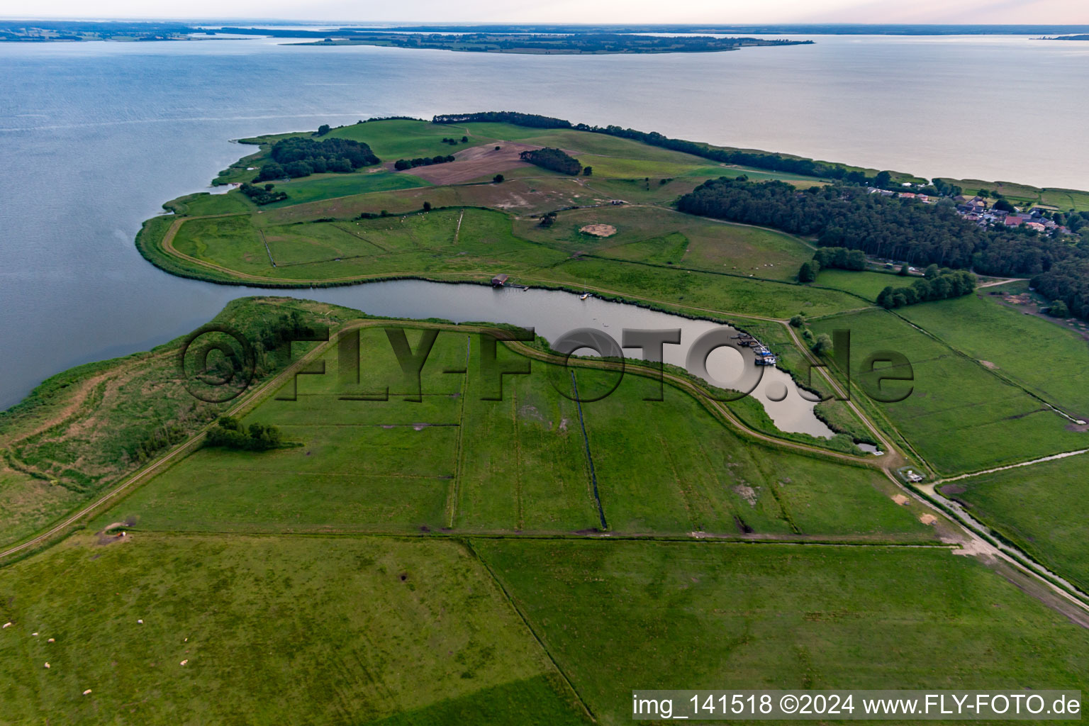 Loddiner Höft with fishing harbour in Loddin in the state Mecklenburg-Western Pomerania, Germany