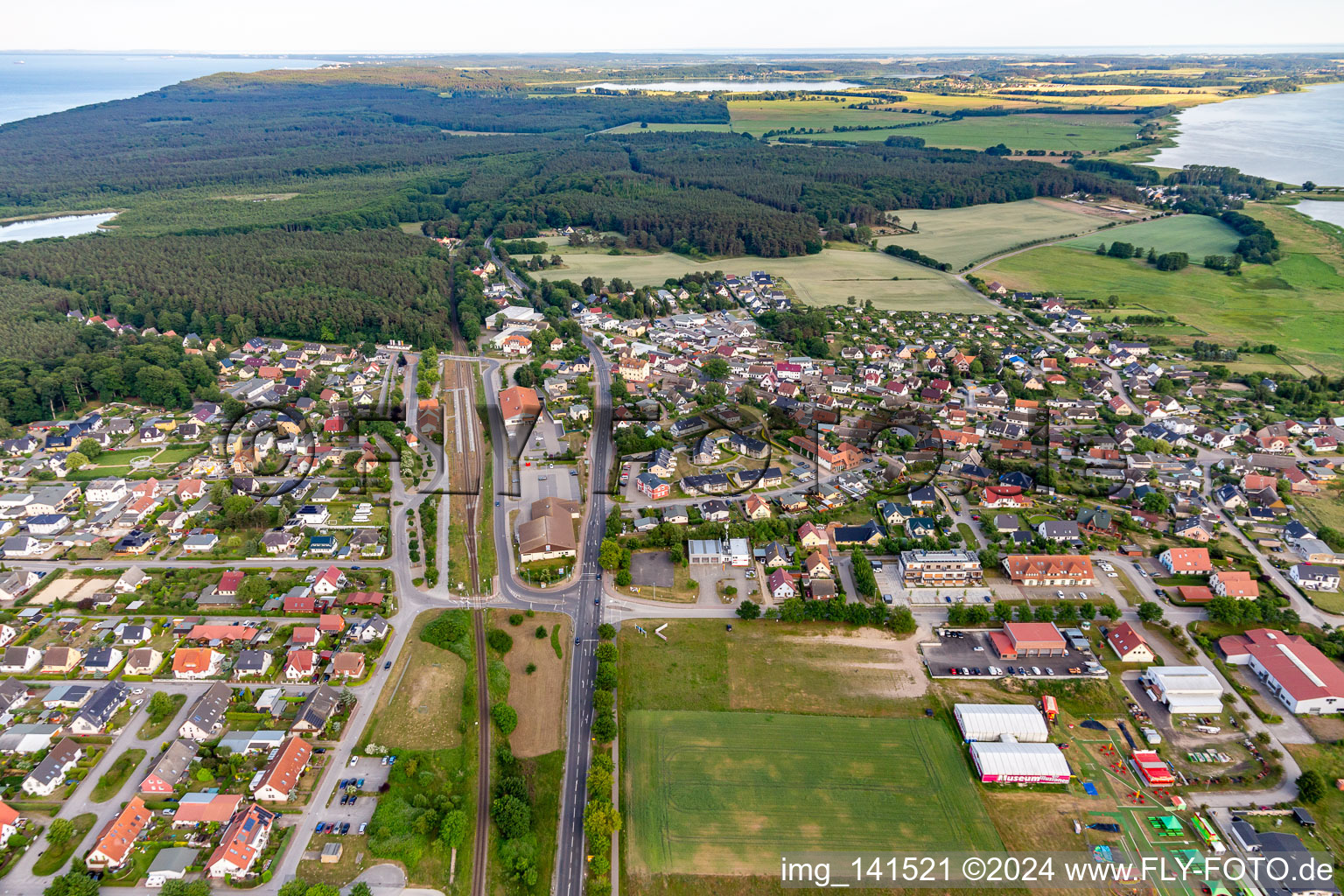 Island railway station from the northwest in Ückeritz in the state Mecklenburg-Western Pomerania, Germany