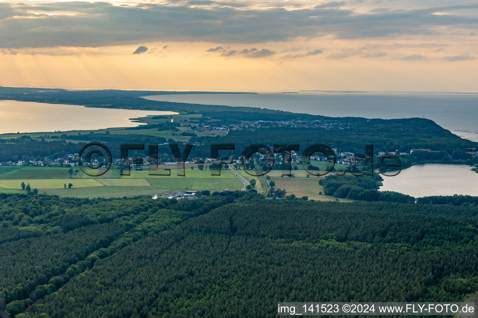 From the southeast in the district Kölpinsee in Loddin in the state Mecklenburg-Western Pomerania, Germany