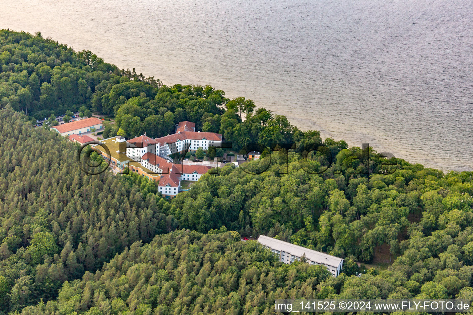 Aerial view of Rehabilitation Center Ückeritz, Ostseeblick Clinic - German Federal Pension Insurance in Ückeritz in the state Mecklenburg-Western Pomerania, Germany