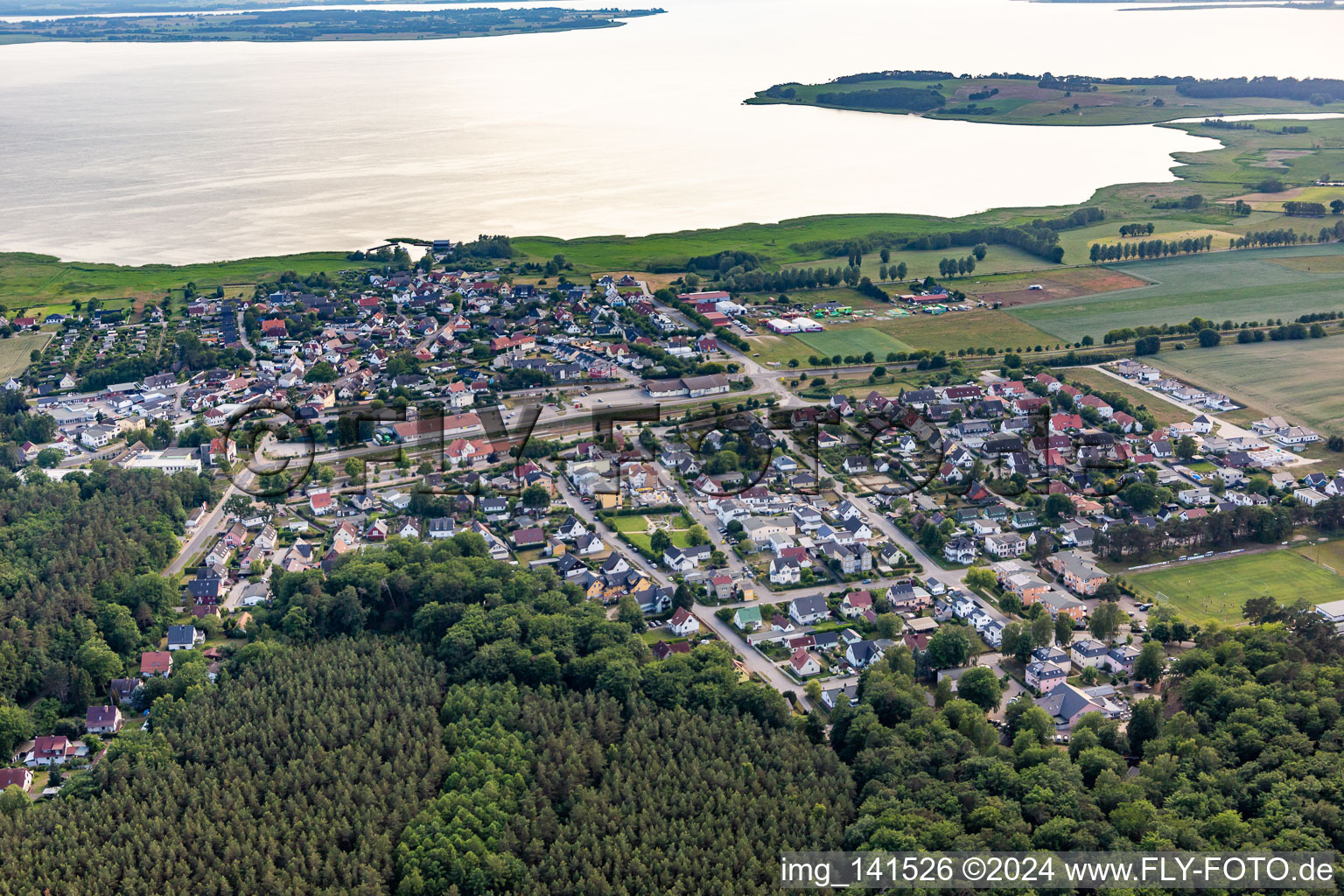 Village on the Achterwasser in Ückeritz in the state Mecklenburg-Western Pomerania, Germany