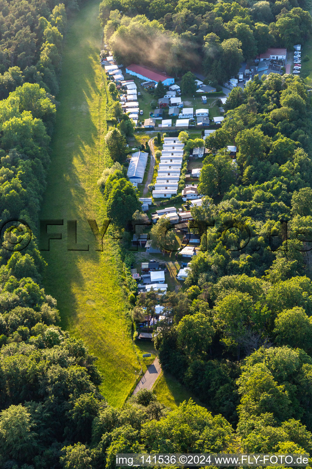 Aerial view of Holiday camp "On the Baltic Sea beach" Meyer John-Petrik in Ückeritz in the state Mecklenburg-Western Pomerania, Germany