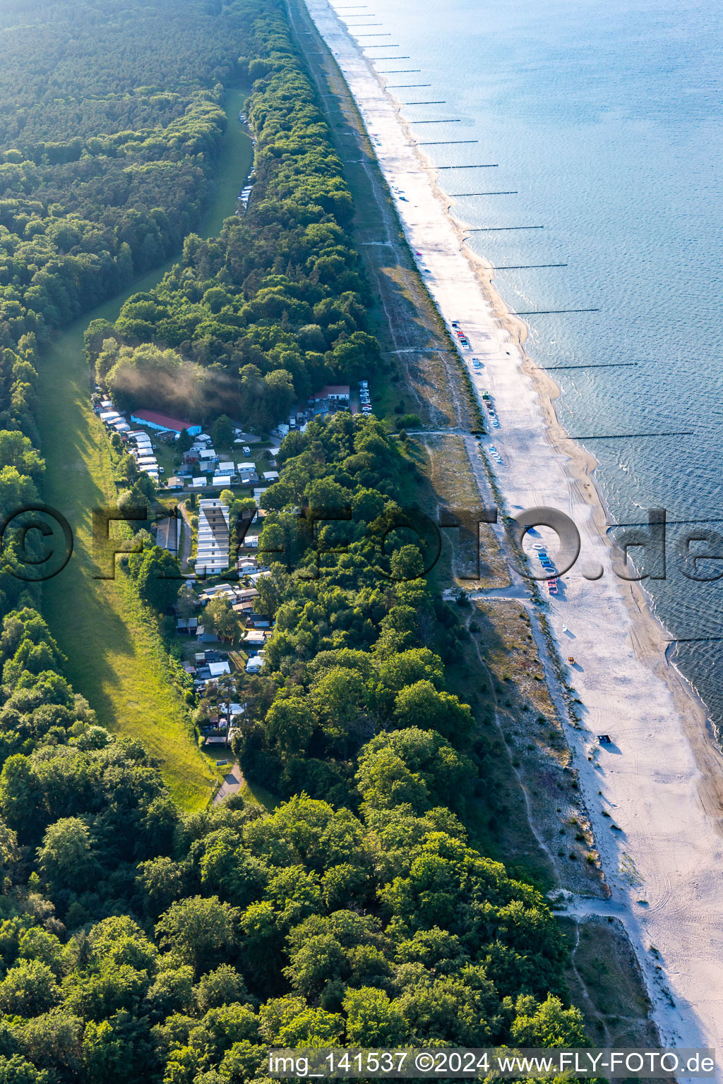 Aerial photograpy of Holiday camp "On the Baltic Sea beach" Meyer John-Petrik in Ückeritz in the state Mecklenburg-Western Pomerania, Germany