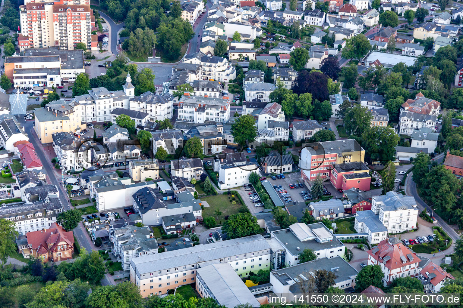 Kirchsteig and Klenzestr in Heringsdorf in the state Mecklenburg-Western Pomerania, Germany