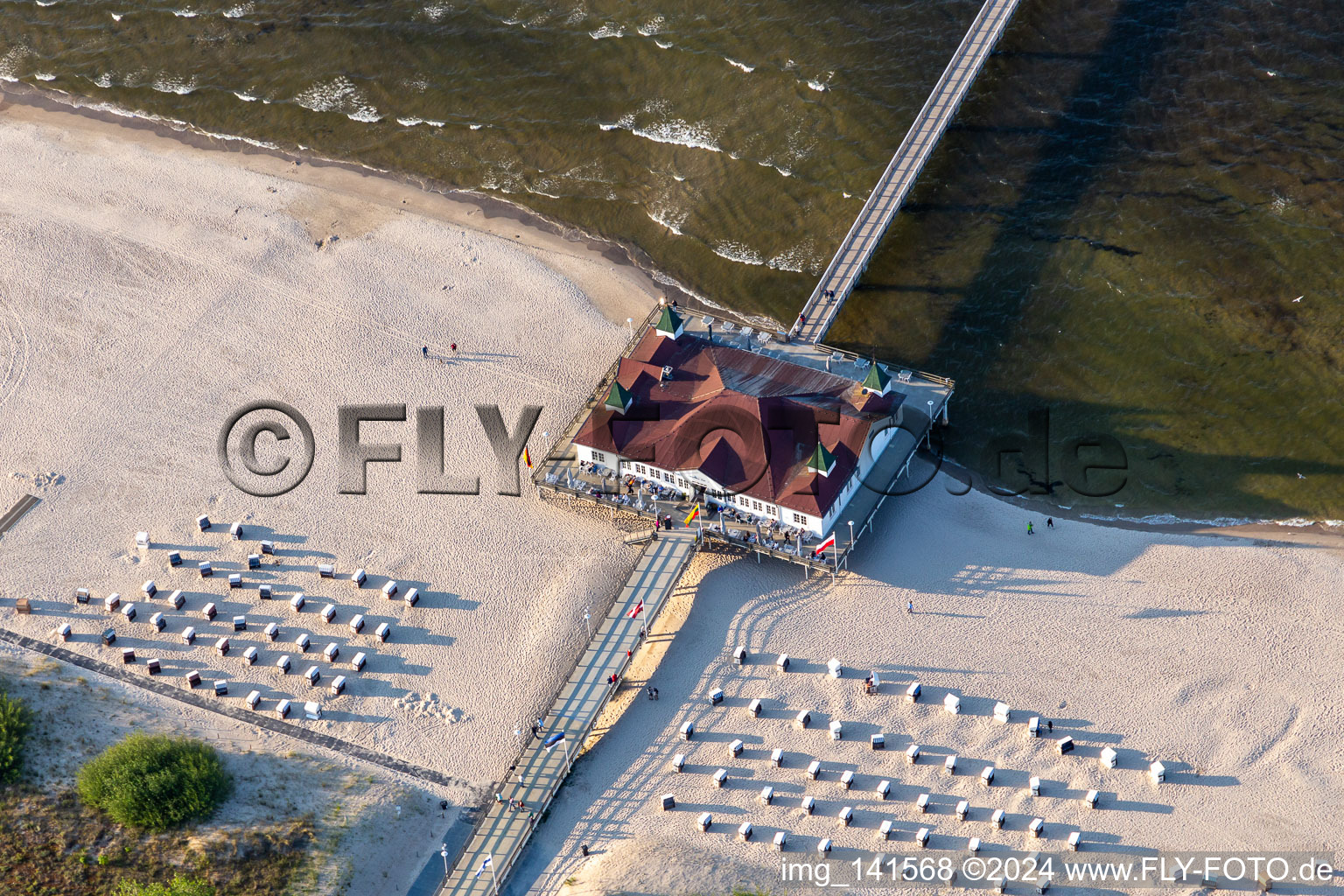 Historic Ahlbeck pier in Heringsdorf in the state Mecklenburg-Western Pomerania, Germany