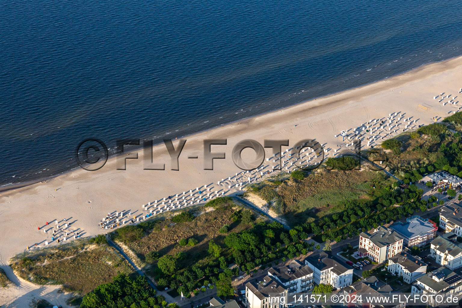 Baltic Sea beach at Dünenstr in the district Ahlbeck U in Heringsdorf in the state Mecklenburg-Western Pomerania, Germany