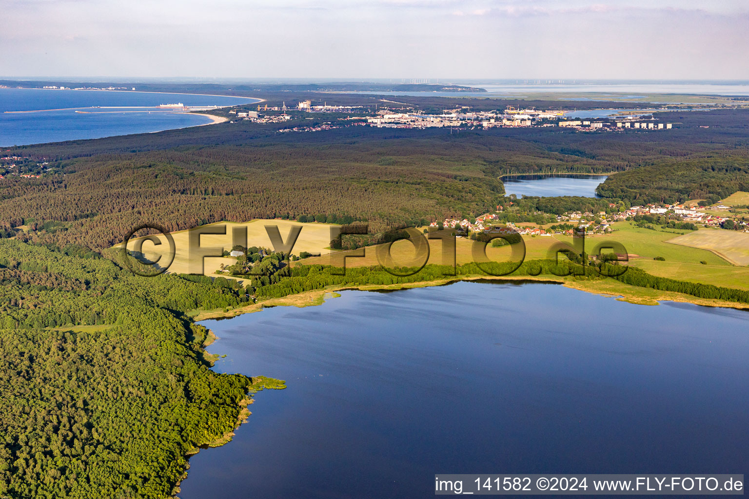 Village between Gothensee and Wolgastsee in Korswandt in the state Mecklenburg-Western Pomerania, Germany