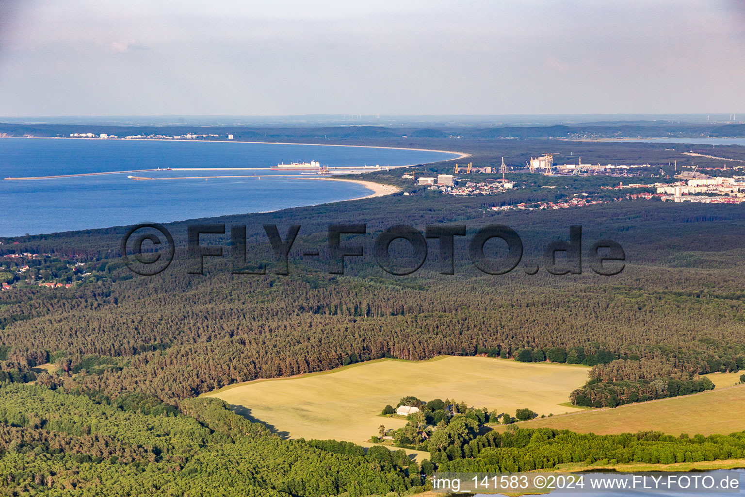 Port of Swinoujscie from the southwest in Świnoujście in the state West Pomerania, Poland