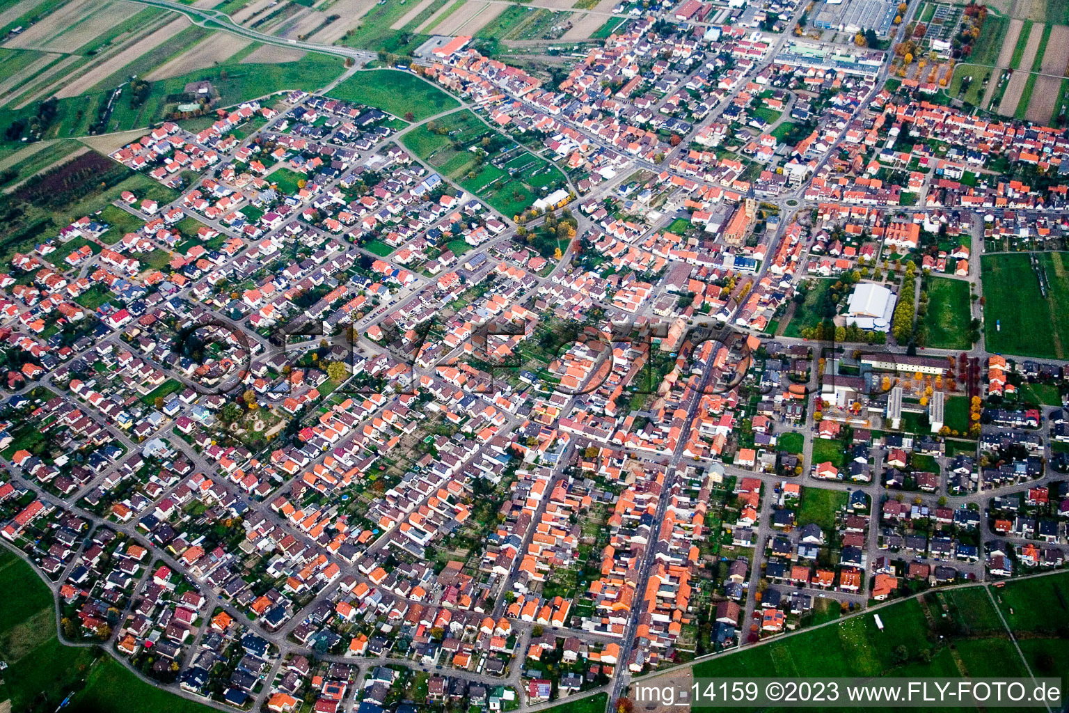 Hambrücken in the state Baden-Wuerttemberg, Germany out of the air