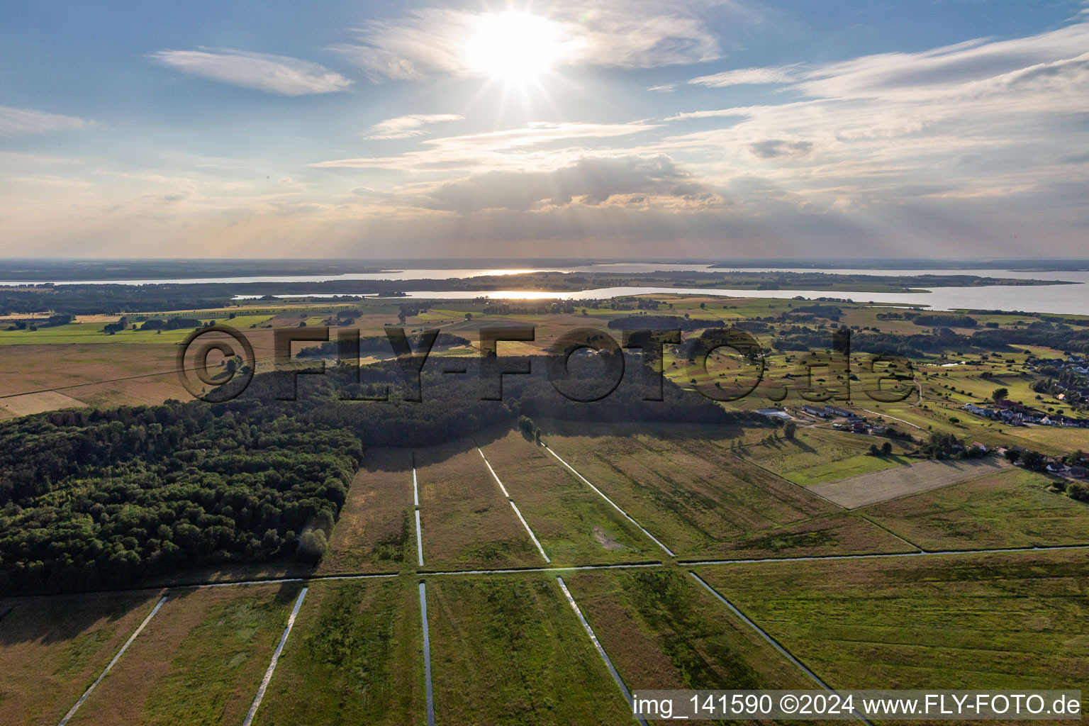 Drainage ditches of the Mellenthiner OS - right golf course of the Golfclub Balmer See - Insel Usedom eV in the district Balm in Benz in the state Mecklenburg-Western Pomerania, Germany