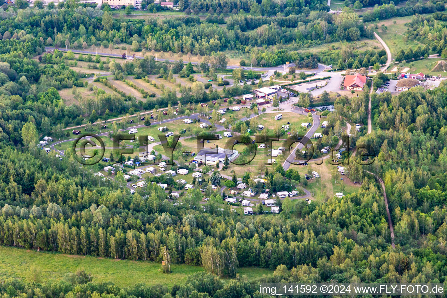 SeeCamping Zittau Mountains from the southwest in Olbersdorf in the state Saxony, Germany