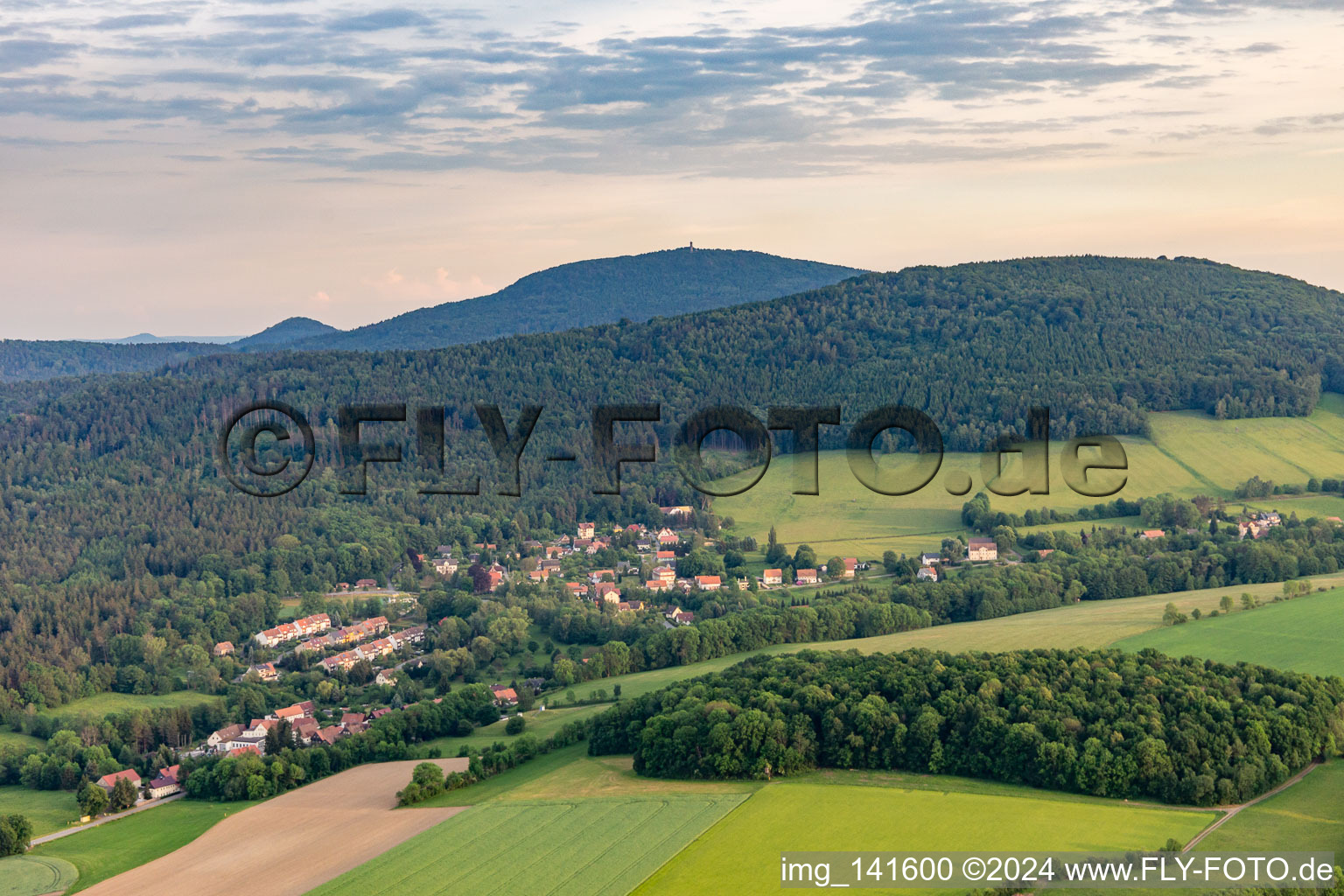 From the north in the district Hänischmühe in Jonsdorf in the state Saxony, Germany