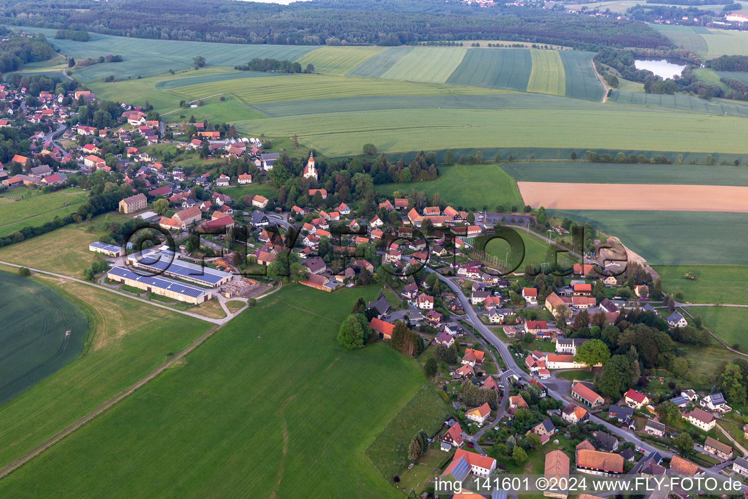 Main Street in the district Bertsdorf in Bertsdorf-Hörnitz in the state Saxony, Germany