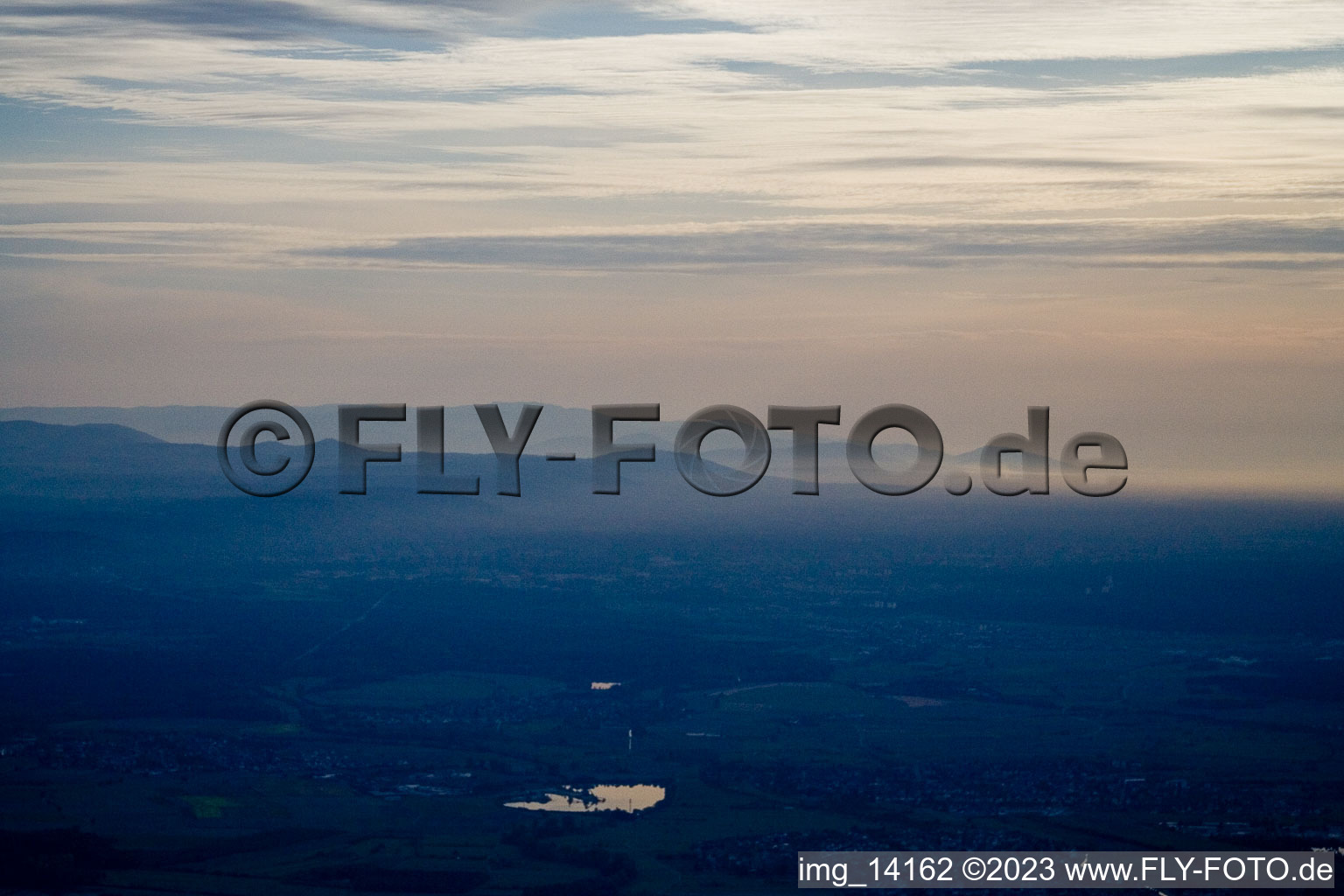 Bird's eye view of Hambrücken in the state Baden-Wuerttemberg, Germany