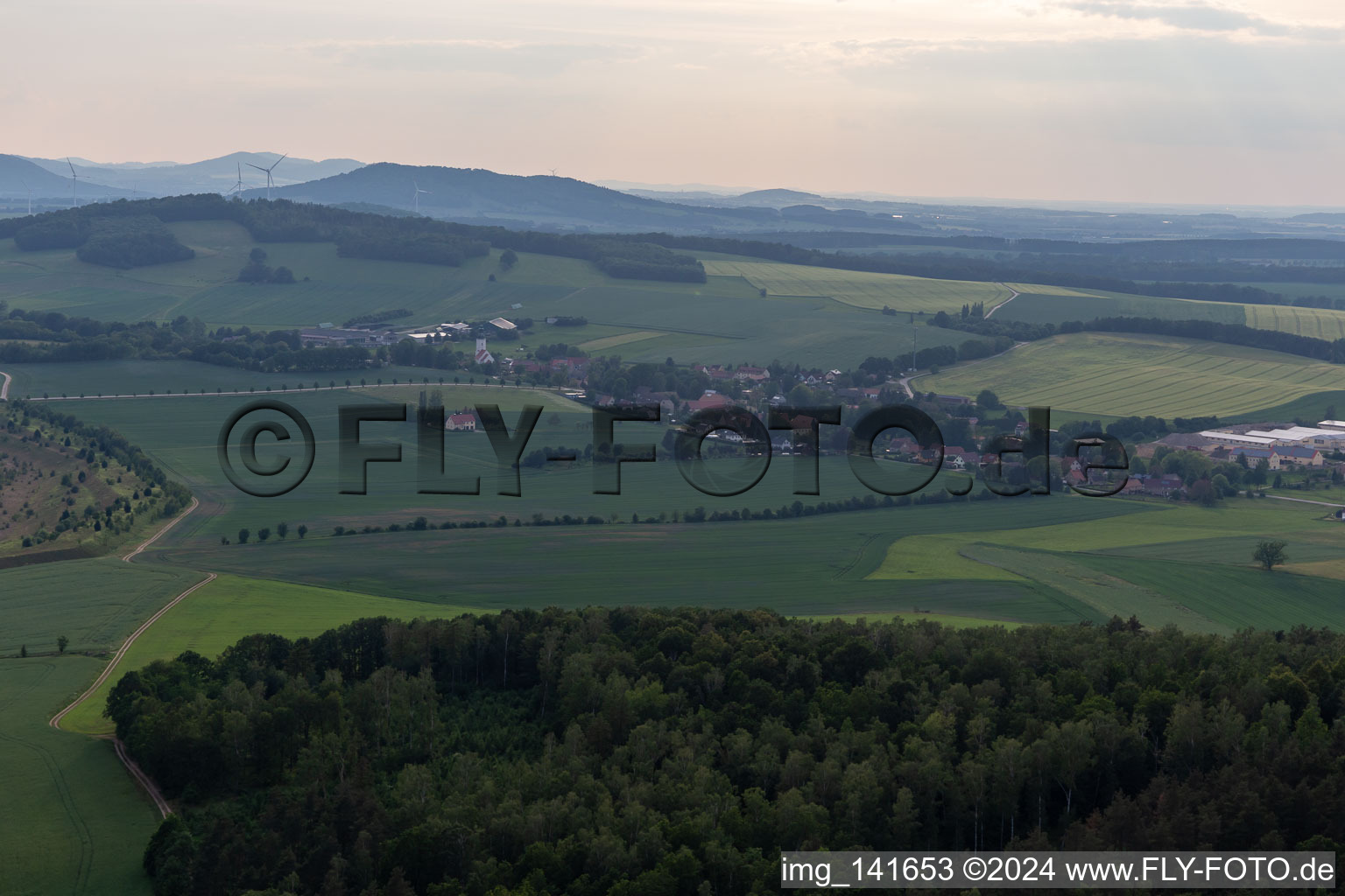 From the east in the district Friedersdorf in Markersdorf in the state Saxony, Germany