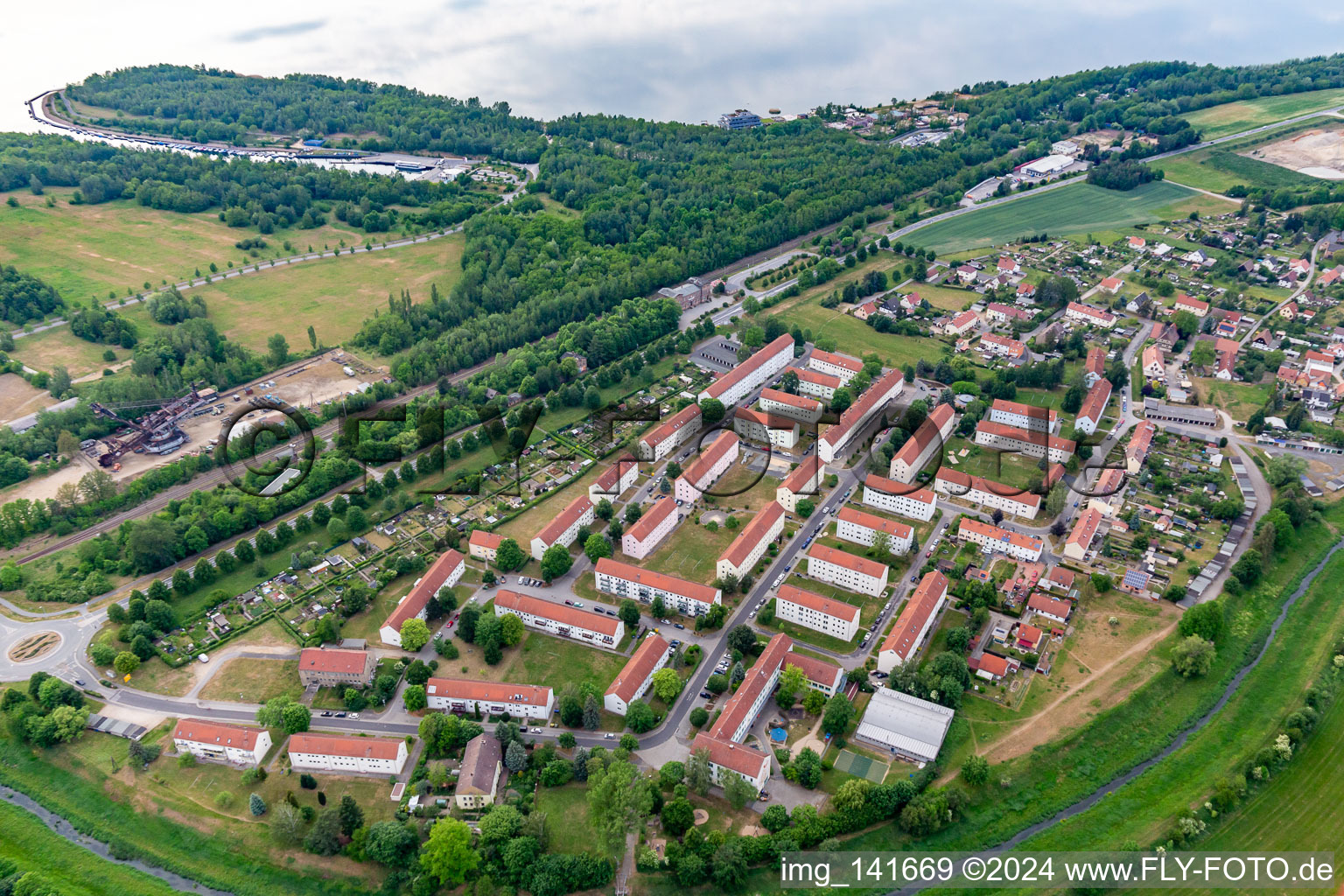 Prefabricated housing estate Karl-Marx-Straße in the district Hagenwerder in Görlitz in the state Saxony, Germany