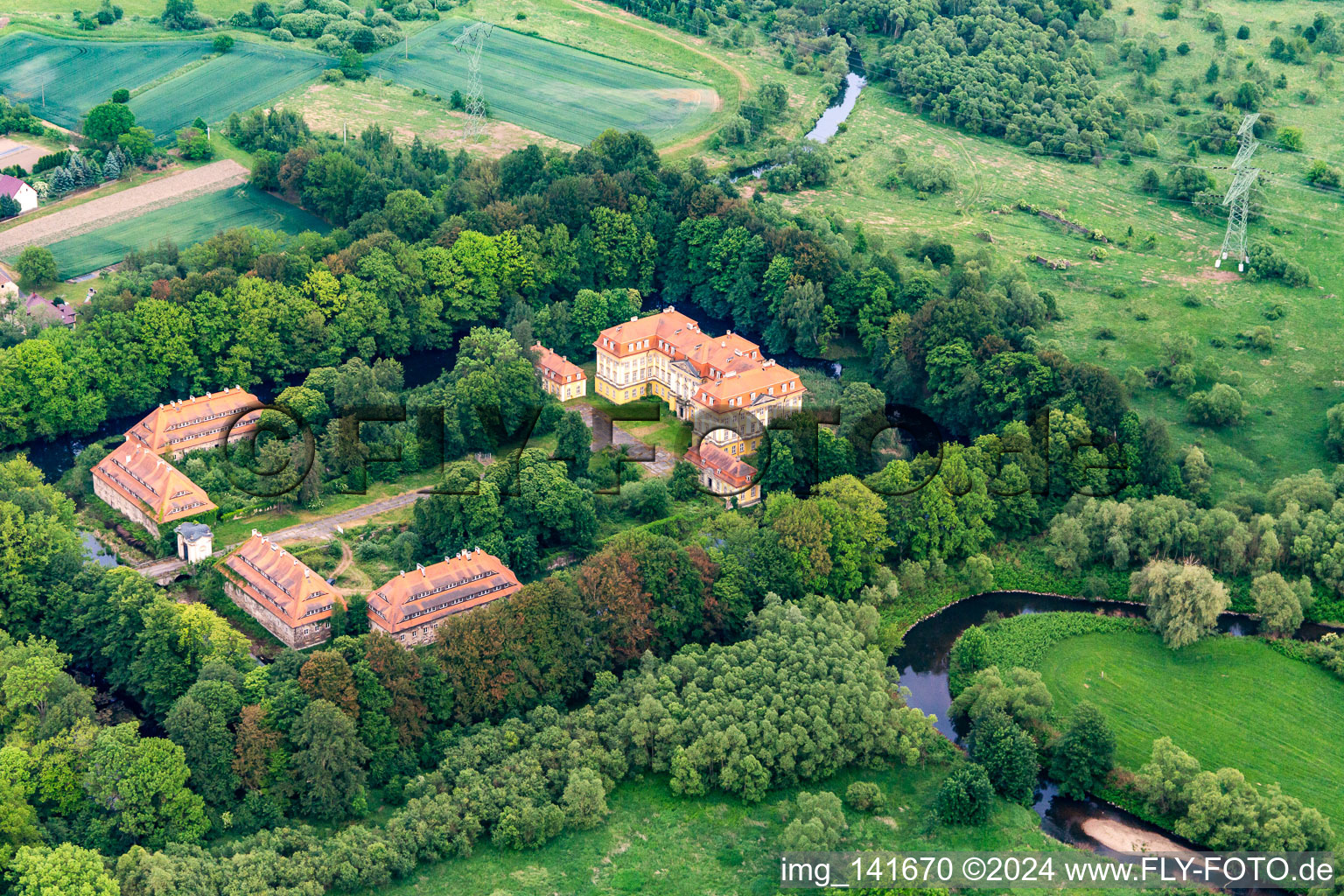 Castle Radomierzyce in Radomierzyce in the state Lower Silesia, Poland