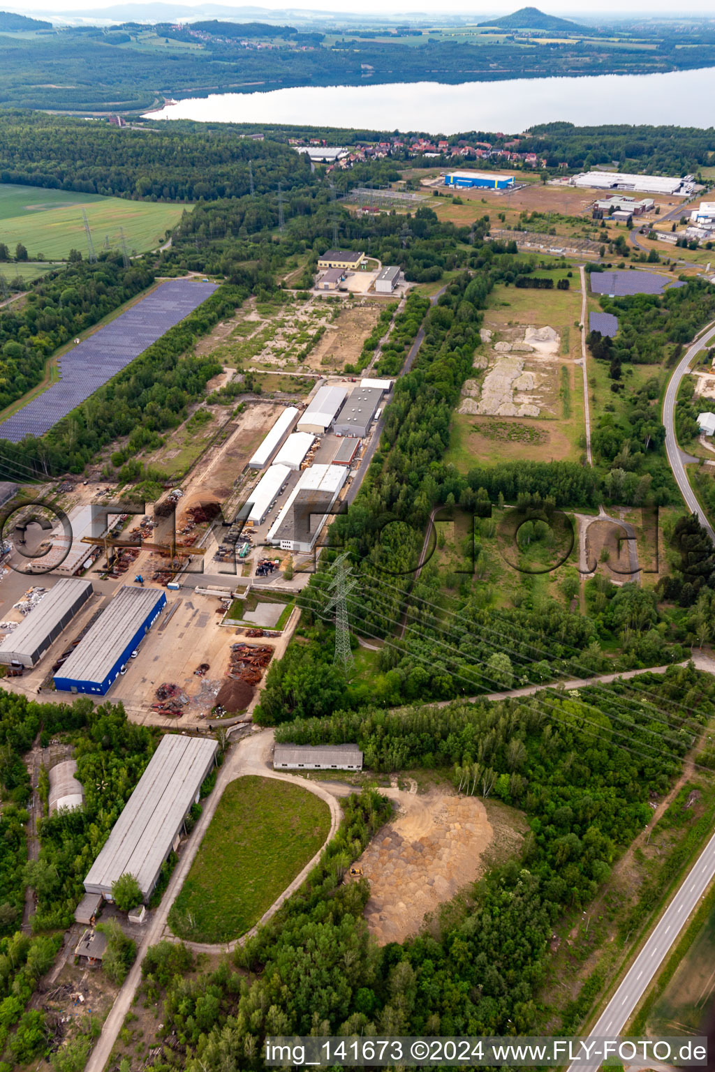 Ostritzer Straße industrial area with Polyvlies-Beyer-Sachsen-Geschäftsführungs-GmbH and Oostdam Metallhandels GmbH in the district Hagenwerder in Görlitz in the state Saxony, Germany