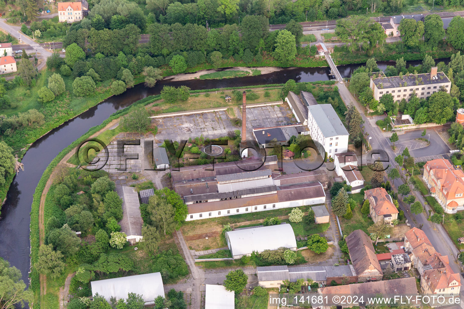 Bahnhofstrasse industrial area in Ostritz in the state Saxony, Germany