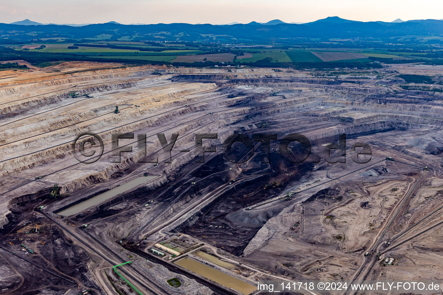 Opencast brown coal mine "PGE Górnictwo i Energetyka Konwencjonalna Oddział Kopalnia Węgla Brunatnego Turów in Białopole in the state Lower Silesia, Poland