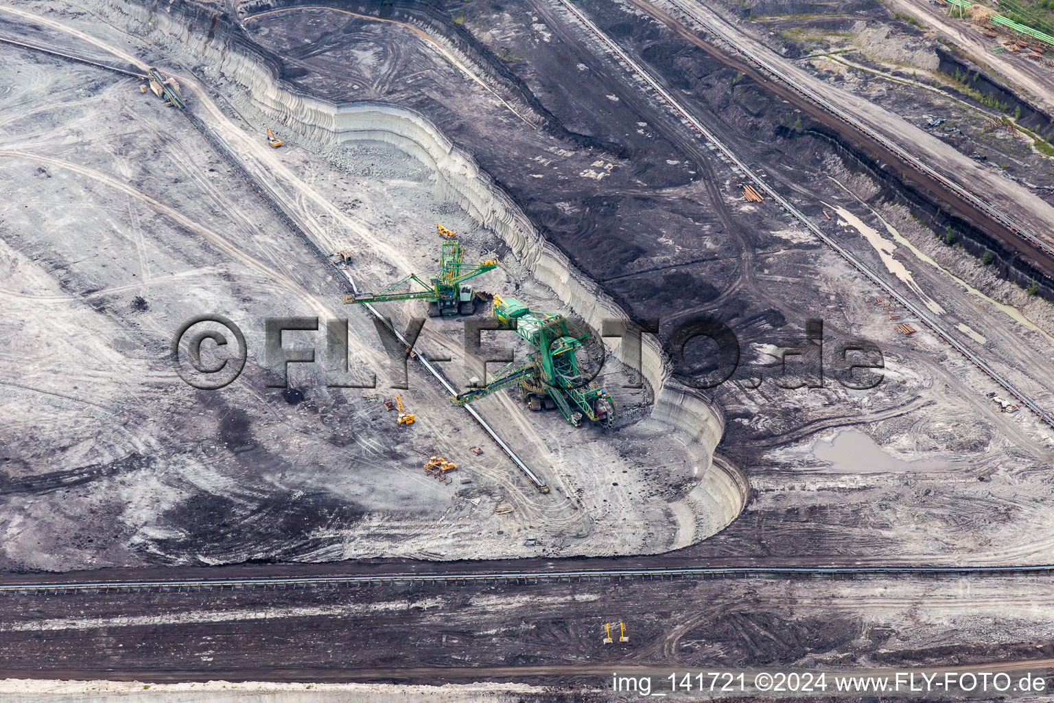 Conveyor excavator in the brown coal opencast mine "PGE Górnictwo i Energetyka Konwencjonalna Oddział Kopalnia Węgla Brunatnego Turów in Opolno-Zdrój in the state Lower Silesia, Poland