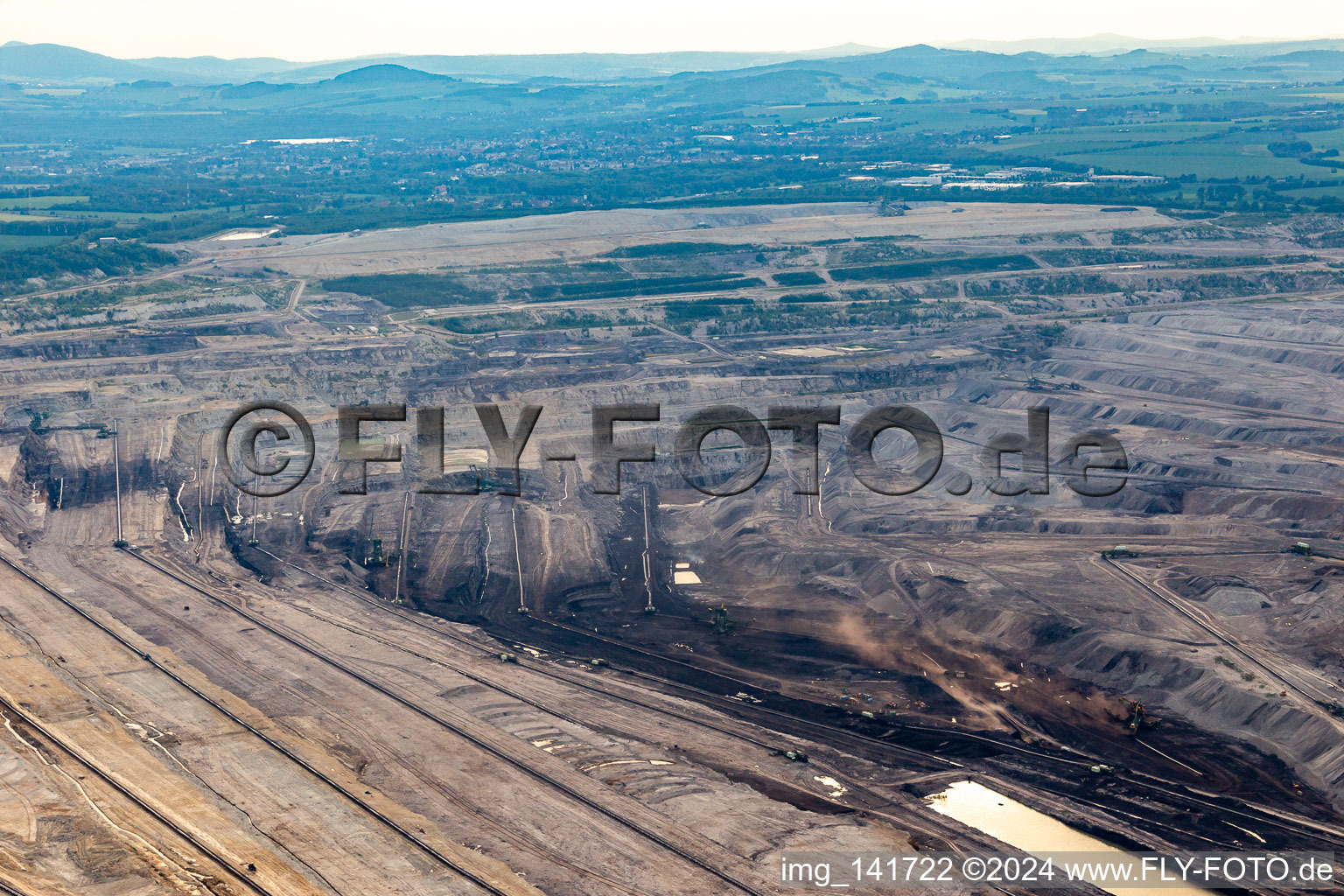 Opencast brown coal mine "PGE Górnictwo i Energetyka Konwencjonalna Oddział Kopalnia Węgla Brunatnego Turów in the district Rybarzowice in Opolno-Zdrój in the state Lower Silesia, Poland