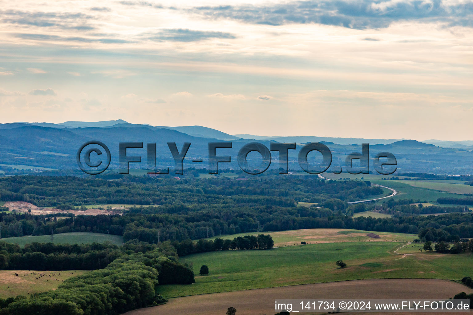 From the east in Chotyně in the state Liberec, Czech Republic