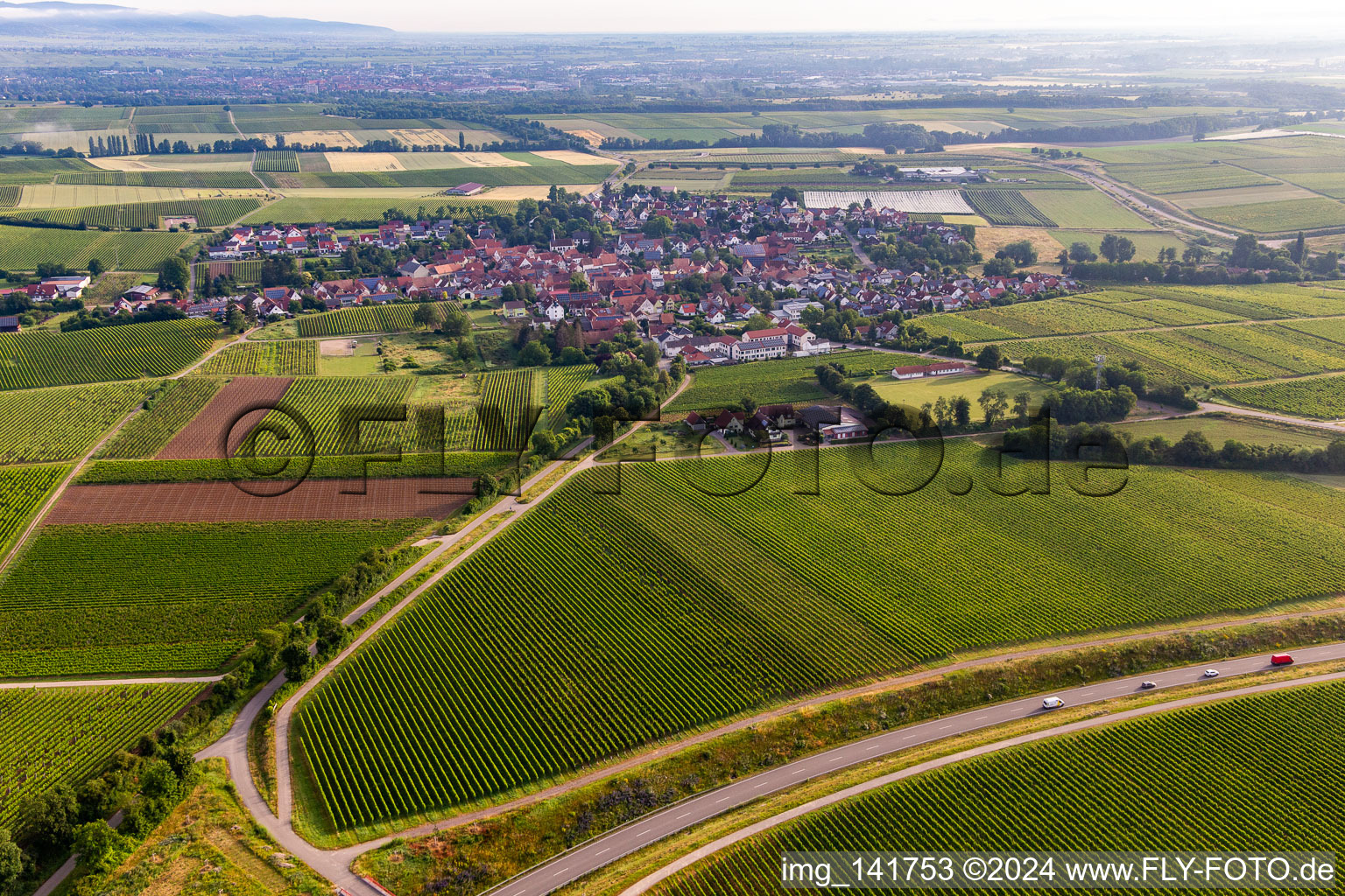 From the south in Impflingen in the state Rhineland-Palatinate, Germany