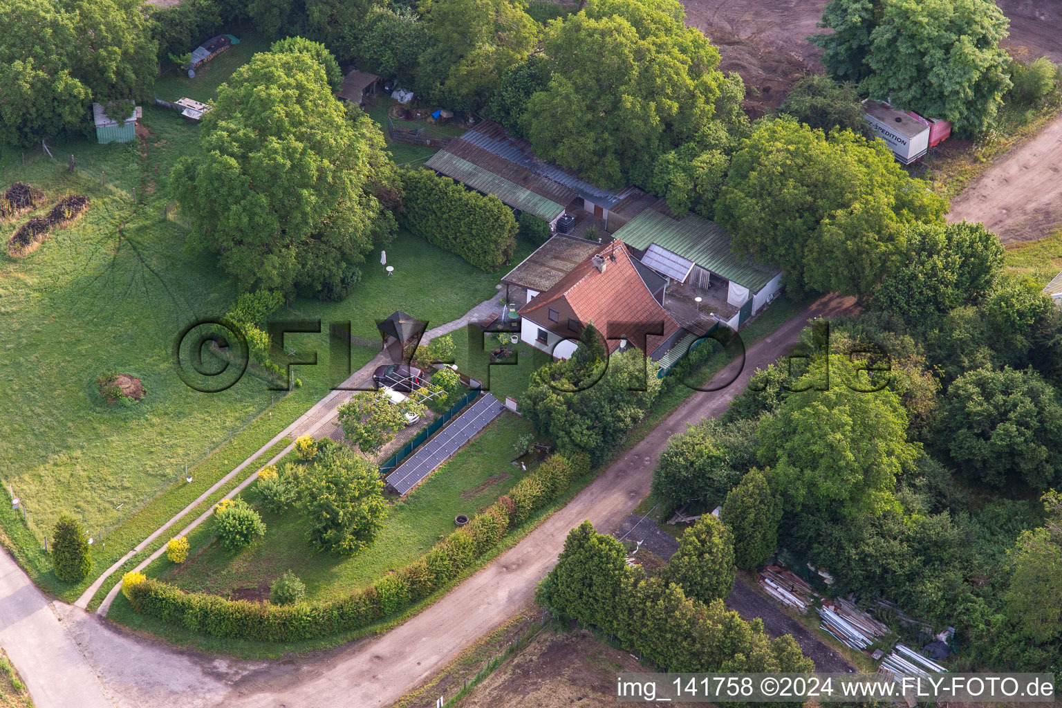 House on the edge of the forest in Insheim in the state Rhineland-Palatinate, Germany