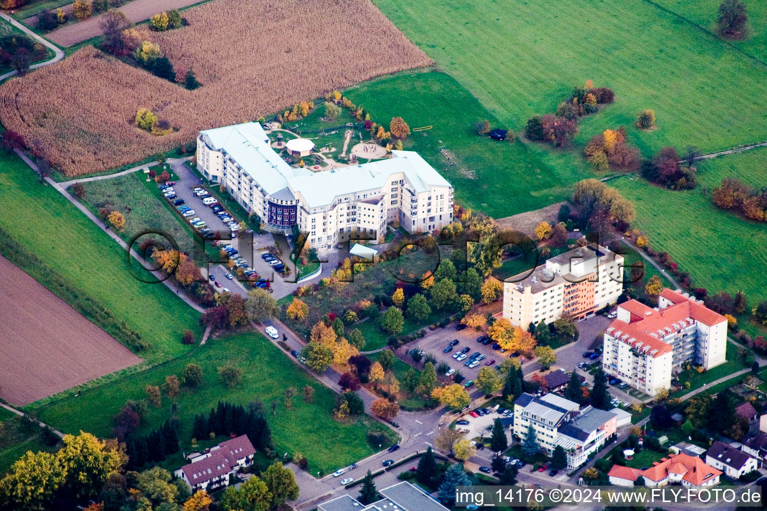 Hospital grounds of the Clinic Mikina Fachklinik, Mutter/Vater & Kind Klinik in the district Bad Langenbruecken in Bad Schoenborn in the state Baden-Wurttemberg