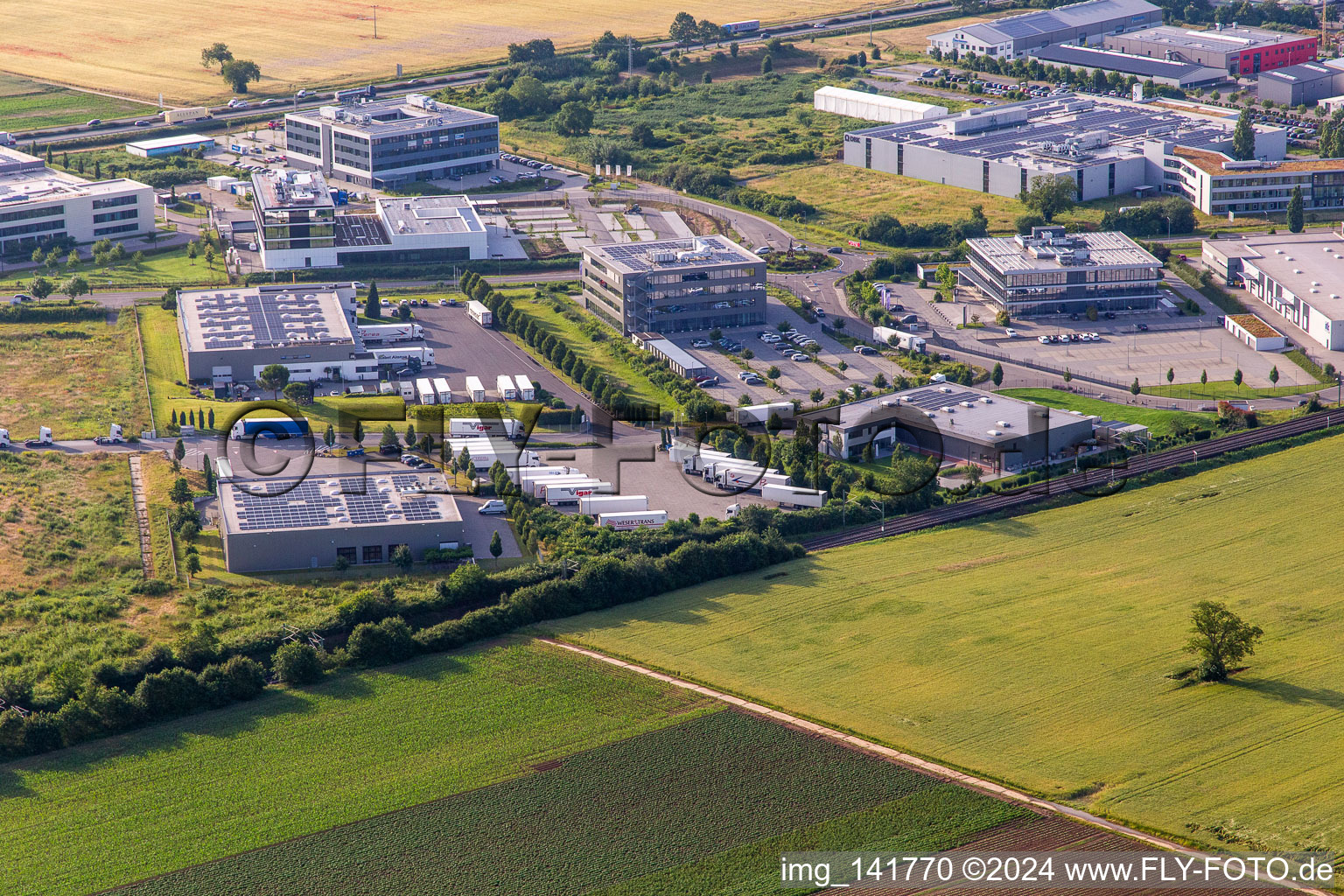 Industrial area in the Speyer Valley in Rülzheim in the state Rhineland-Palatinate, Germany