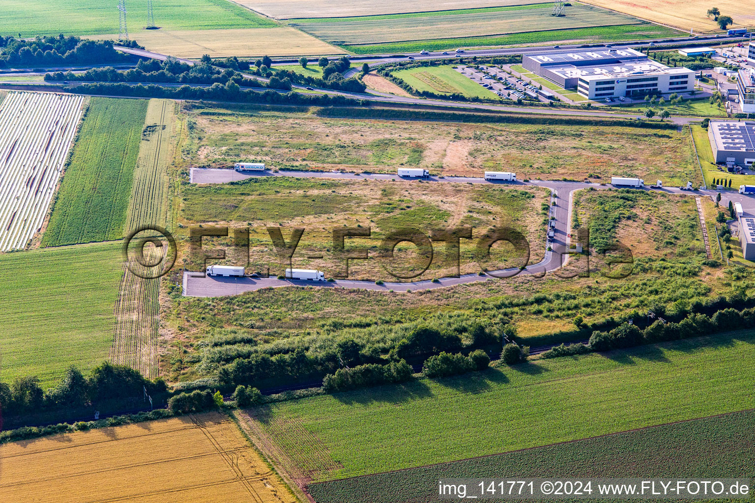 Development of the northern extension of the Speyer Valley commercial area in Rülzheim in the state Rhineland-Palatinate, Germany