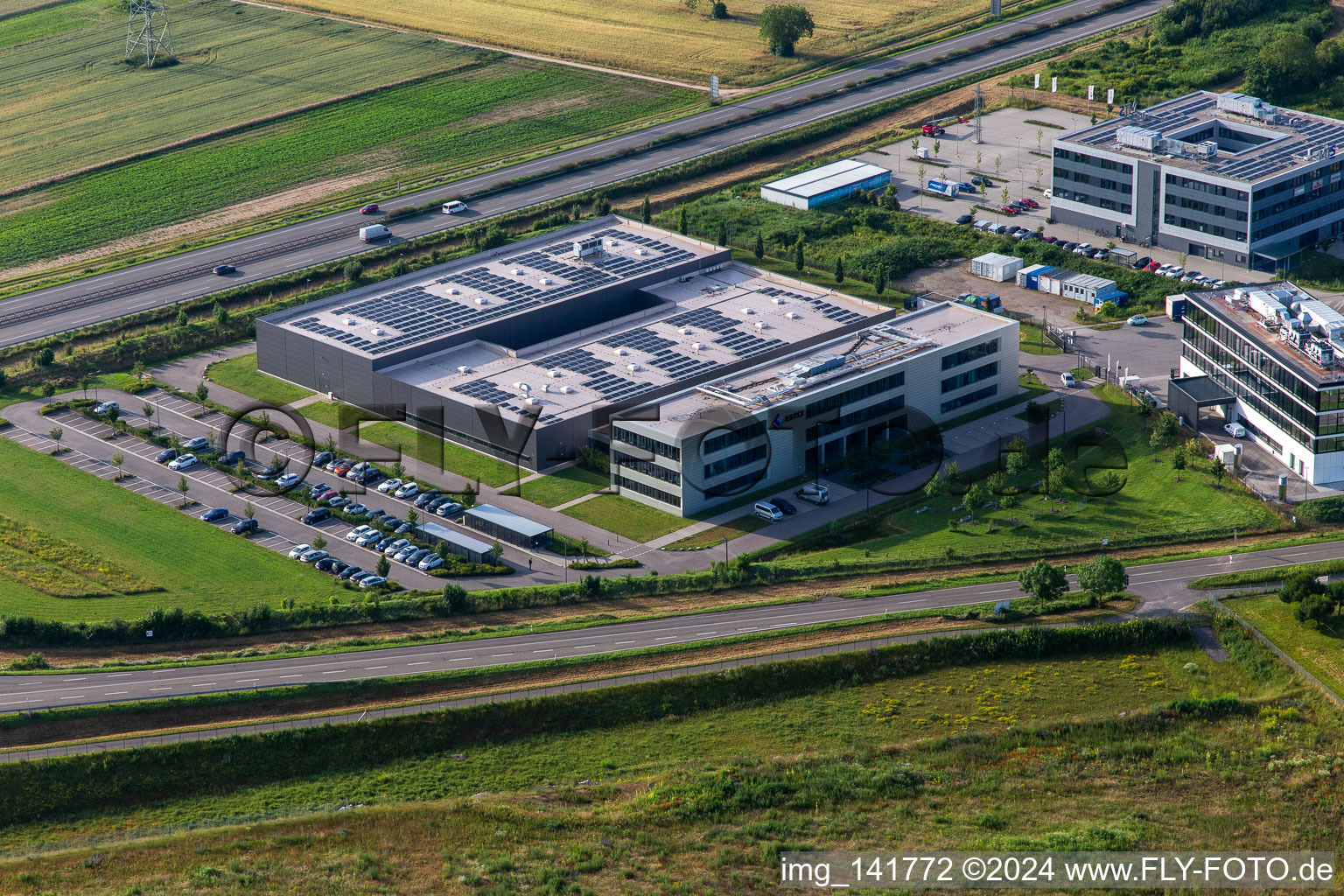 Aerial photograpy of EIZO in Rülzheim in the state Rhineland-Palatinate, Germany