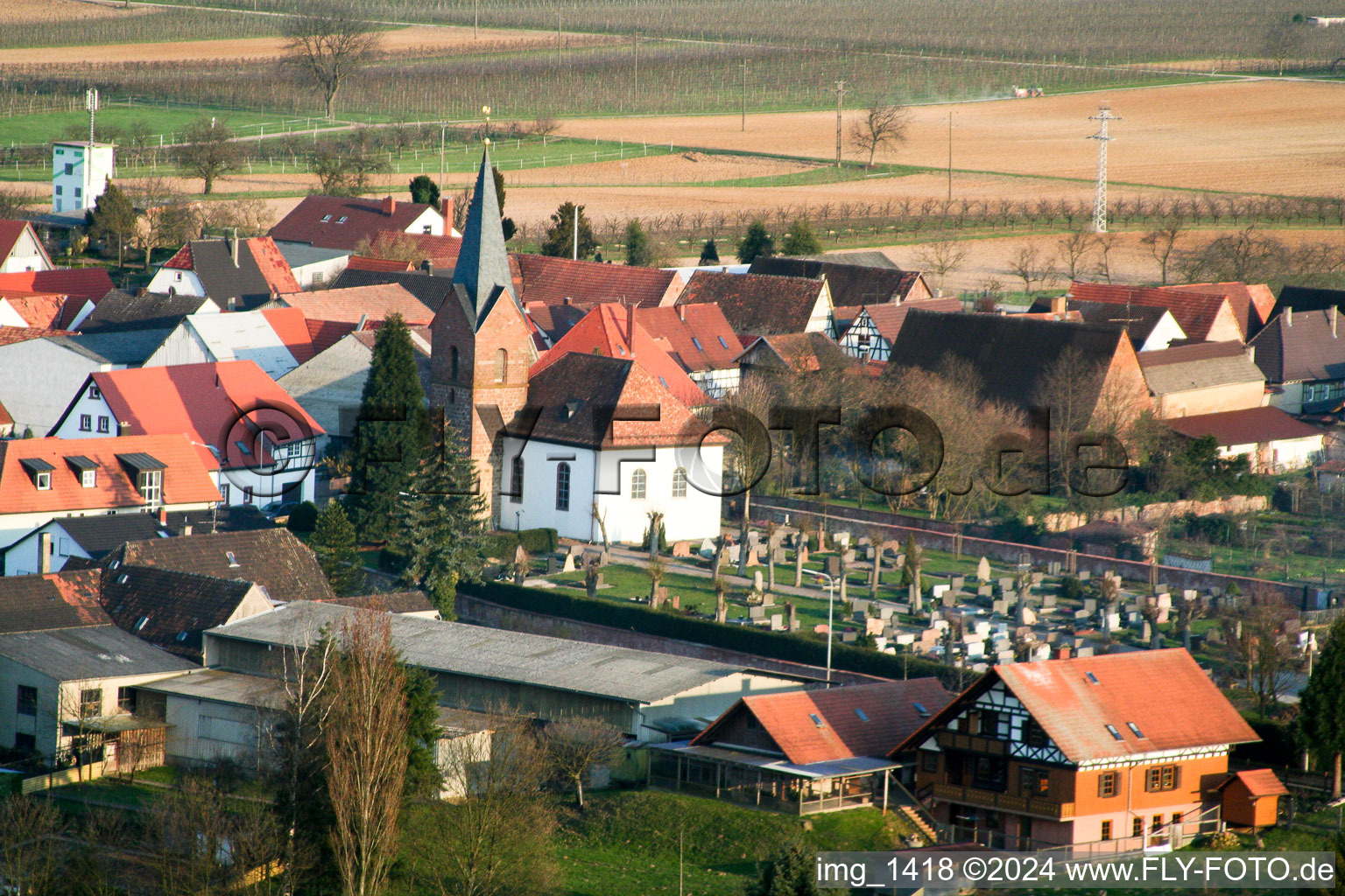 Church from the northwest in Winden in the state Rhineland-Palatinate, Germany